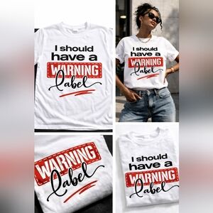 White Graphic T-Shirt with Red and Black Print